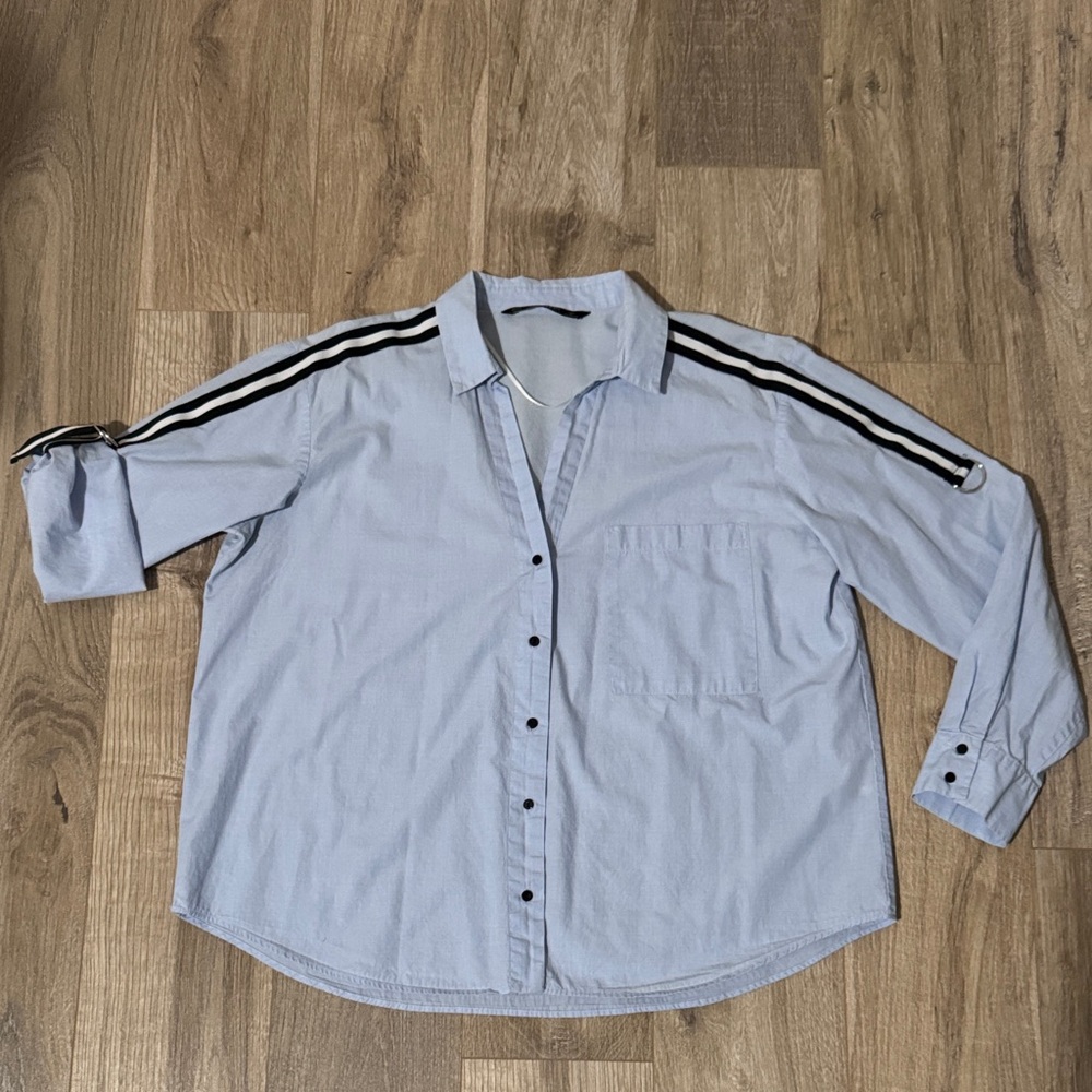 Zara Basic Collection Women's Light Blue Button D… - image 2